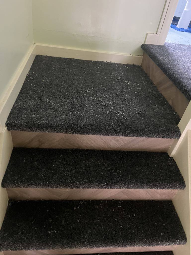 Finished stair carpet installation