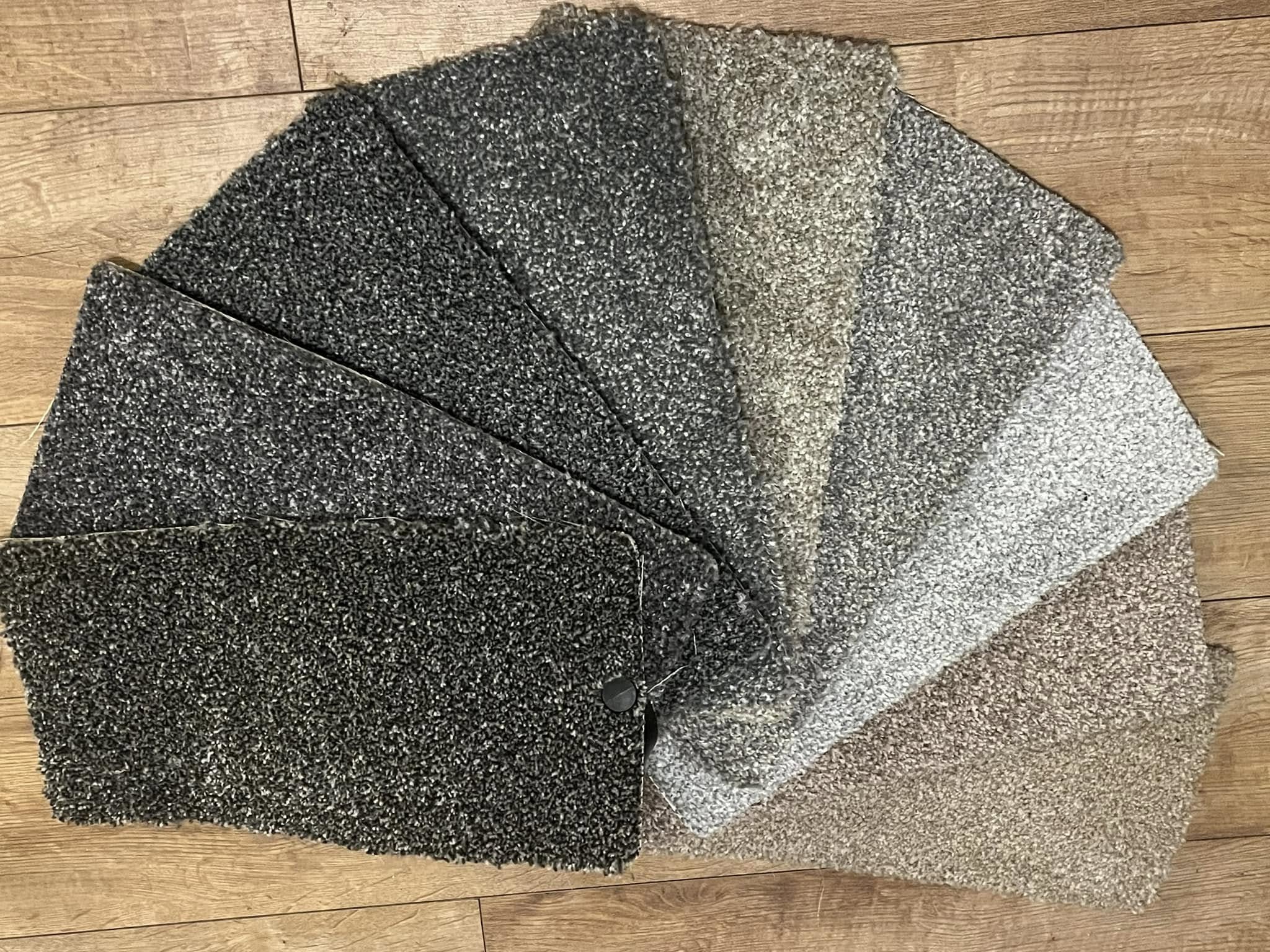 Customer selecting carpet colours